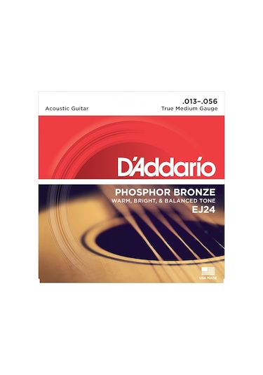 Daddario Ej24 Phosphor Bronze True Medium 013-056 Akustik Gitar T