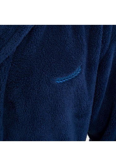 Erkek Welsoft Şal Yaka Polar Sabahlık-Lacivert