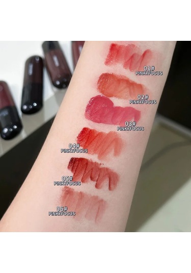 Kırmızı Kahverengi Ayna Dudak Sır Su Işığı Nemlendirici Yapışmaz Bardak Son 02 Pembe