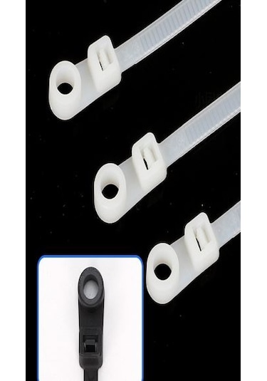Powermaster Pm-26331 Delikli Beyaz Kablo Bağı 3.6x200mm 100lü Paket -