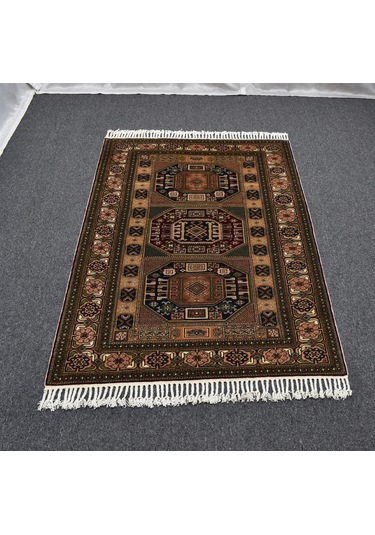 Zehra Abla Halı El Dokuması Özel İmalat Kareli Kazak Kayseri Yün Halı 5746 Renkli