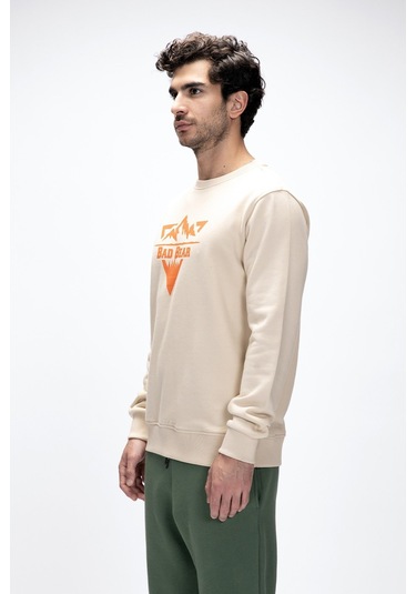 Bad Bear Erkek Sweatshırt Mountaın Crewneck 25.02.12.027 Bej