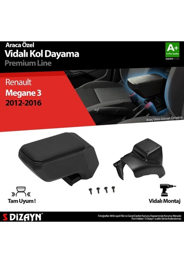 Renault Megane 3 Abs Vidalı Kol Dayama Kolçak Siyah 2012-2016 A+kalite