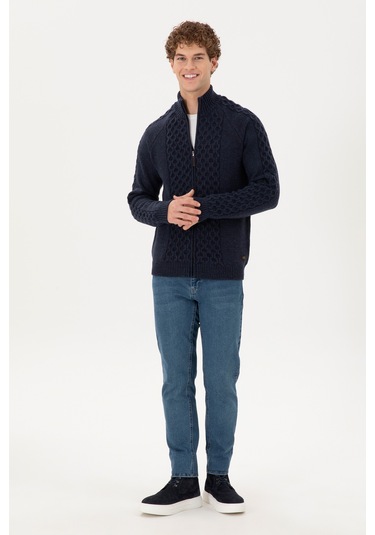 U.s. Polo Assn. Erkek Lacivert Hırka Triko 50294136-vr033 Lacivert