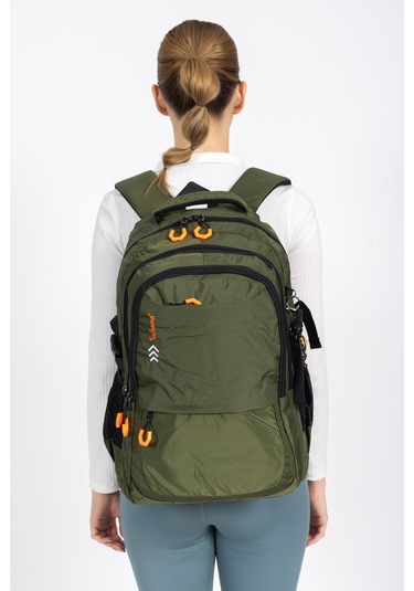 Fermuarlı Geniş Bölmeli Spor & Okul Sırt Çantası Hafif, Ergonomik Ve Dayanıklı Tasarım - Haki Haki