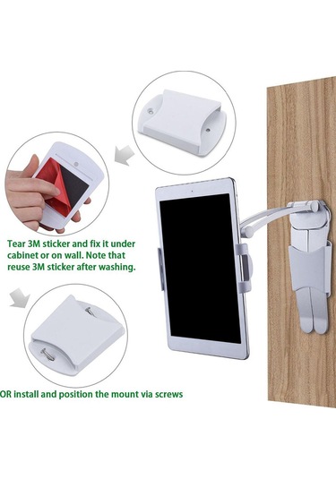 Suntek Duvara Monte Masaüstü Cep Telefonu Tablet Tutucu Stand Gümüş S