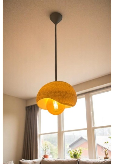 Beton Görünümlü Modern Şık Tarz Avize 25cm Oturma Odası Salon Yatak Odası Rustik Ampul Hediyeli Beyaz