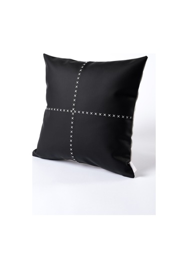 Ivy Soft Deri Siyah Kırlent Kılıfı 45x45 2548 Siyah