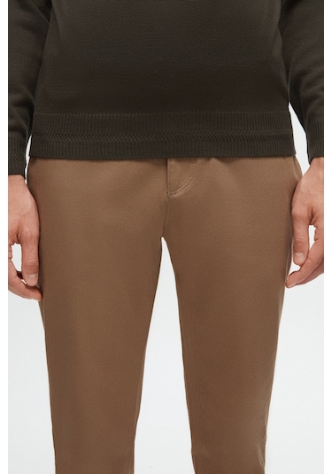 Twn Slim Fit Bej Armürlü Chino Pantolon 6ecc3s208232m