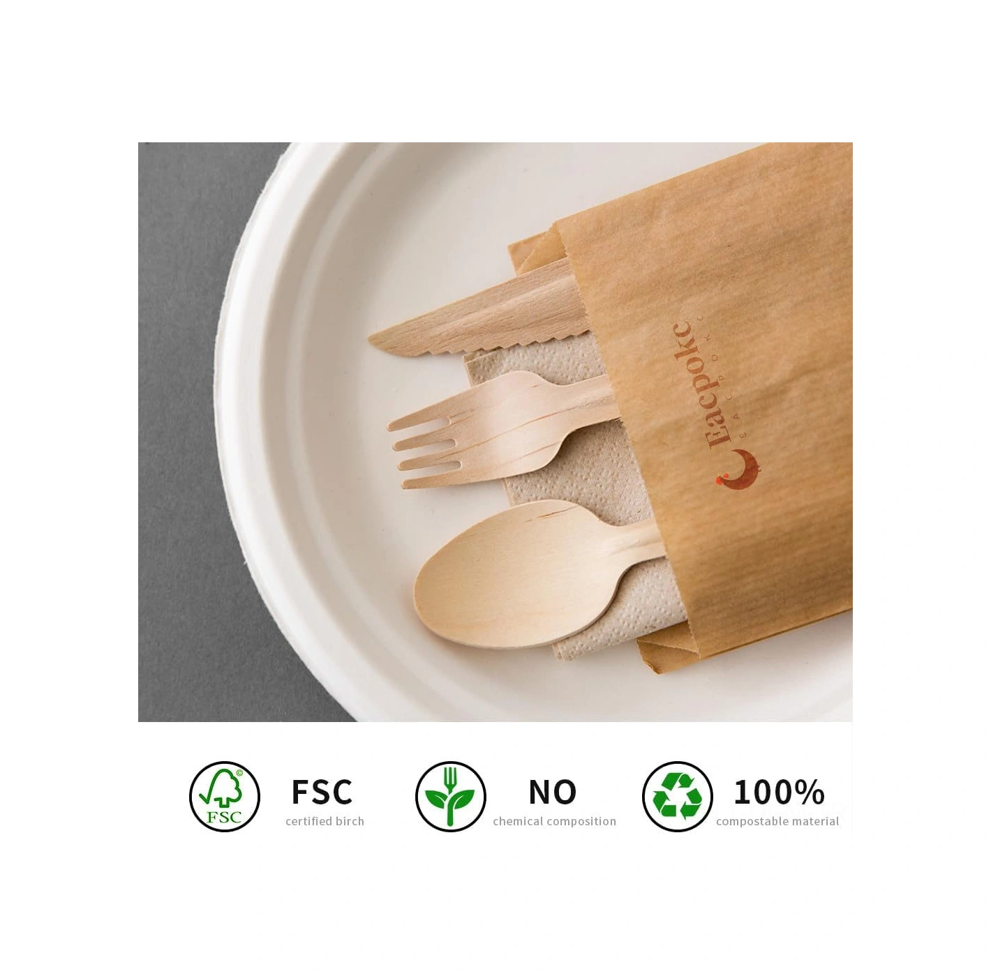 Qingmipy 100 Adet Gıda Seviyesi Ahşap Çatal Seti, Çevre Dostu Ve Geri Dönüştürülebilir Ahşap Besteği Ahşap