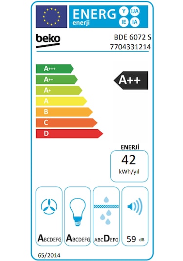Beko BDE 6072 S 60 CM Duvar Tipi Davlumbaz