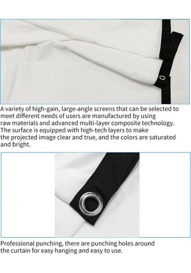 Geeroyoo Taşınabilir Katlanır 72 İnç Hd Projeksiyon Perdesi - Açık Hava & Ev Sineması 16:9 3d Uyumlu Jzr-gy