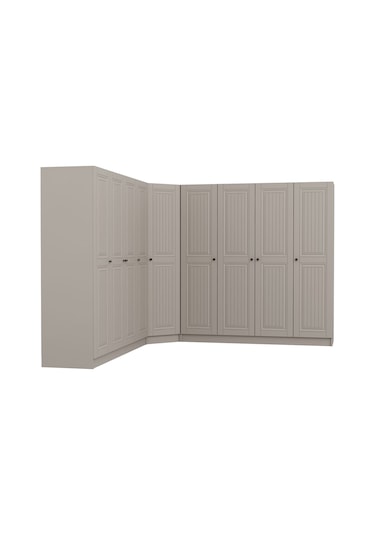 Kale 9 Kapaklı 4 Çekmeceli Köşe Dolap Kumtaşı Mebran İlkbahar 190cm Bej