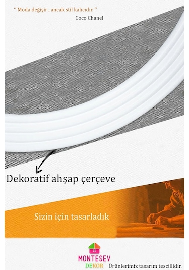 Zümrüt Beyaz Dekoratif Ayna Yuvarlak Işlemeli Duvar Aynası 69 Cm Beyaz