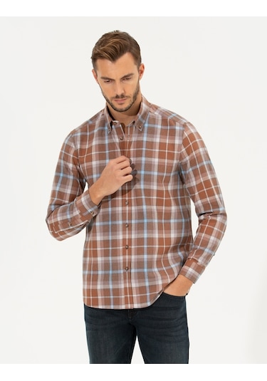 Pierre Cardin Erkek Bordo Desenli Gömlek 50265979-vr014 Bordo
