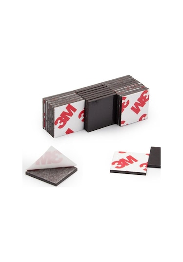 500 Parça 3m Yapışkanlı Etiket Magnet Tabaka Mıknatıs - 15x15 Mm