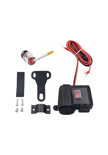 Motosiklet Usb Şarj Voltmetre Çakmaklık