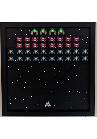 Galaga Level 1 3d Baskı Tablo Çerceve