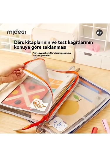 Tuomeng İlkokul Öğrencisi Konu Saklama Çantası Çocuk Testi Kağıt Torba Belge Çantası Mavi Md6413 Mavi