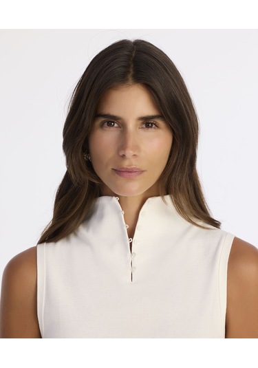 Yargıcı Regular Yarım Balıkçı Yaka Kolsuz Kol Kazak 25kktr2003x 002 Beyaz