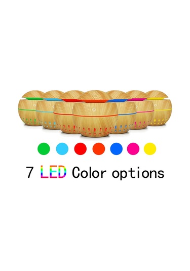 Ahşap Tahıl Usb Delikli Nemlendirici Yedi Renkli Aromaterapi Lambası Uzaktan Kumanda İle Otomatik Alkol Püskürtücü Pembe