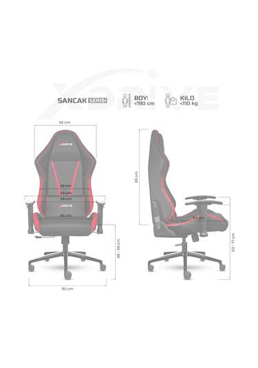 Xdrive Sancak Profesyonel Oyuncu Koltuğu Kırmızı/Siyah