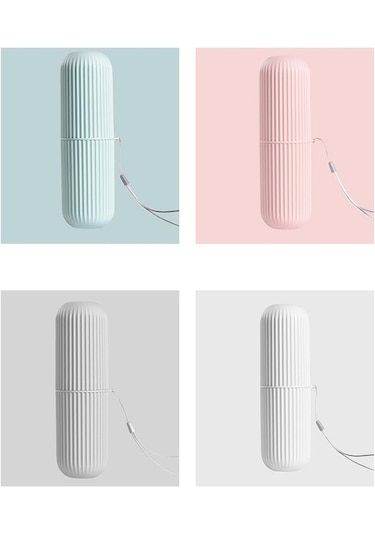 Pembe Seyahat Taşınabilir Diş Fırçası Diş Macunu Tutucu Saklama Kutusu Kutusu Organizatör Ev Depolama Bardak Açık Tutucu Banyo Aksesuarı Pembe