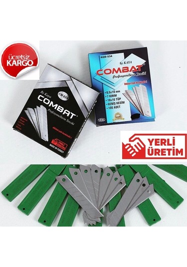 Maket Bıçağı Combat Yedek Uç 100 Adet Maket Bıçağı Ağzı 0.5 MM Kalın