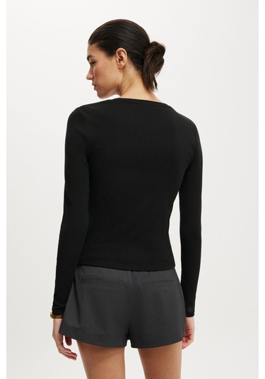 Madmext Siyah Slim Fit Düğmeli Kadın Hırka Mg2580 Siyah