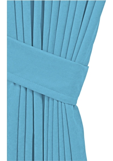 Cheap's Home Petek Dokulu Kadife Dokuma Düz Dikiş Ekstrafor Büzgü Fon Perde Turkuaz