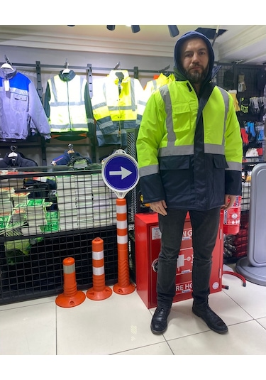 Bondit Kumaştan Kapitoneli Çok Cepli Yerli Işci Parkası / Montu