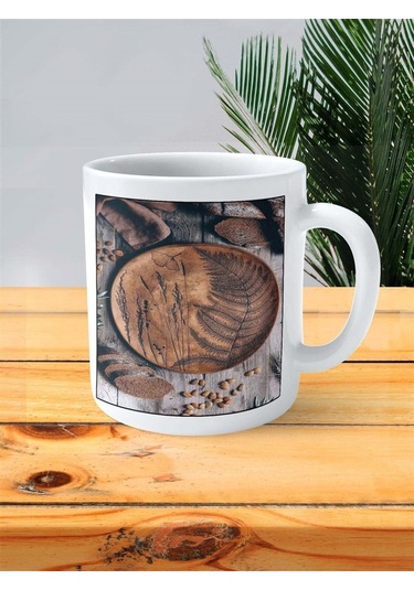 Tahta Baskılı Kupa Bardak Kişiye Özel Desen 1 Çok Renkli