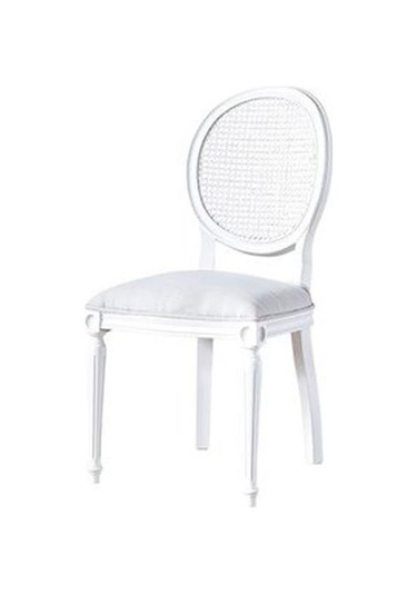 Madalyon Hazeranlı Sandalye Beyaz