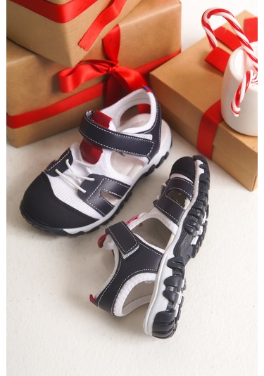 Çinçon Günlük Ortopedik Erkek Çocuk Sandalet Ayakkabı Lacivert