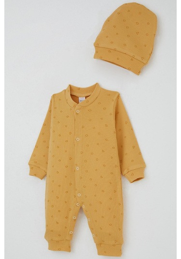 Breeze Erkek Bebek Tulum Mini Geometrikşekiller 0-6 Ay, Hardal Sarı Hardal Sarı