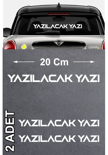 Kişiye Özel Ad Soyad Sticker 2 Adet - Araba Oto Motosiklet Karavan Sticker - 00122 20 Cm