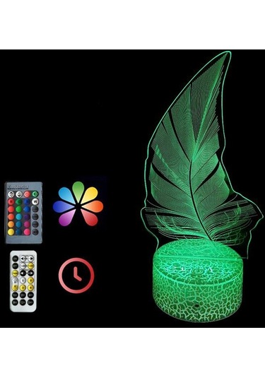 Willowhaven Suntek Akrilik 3d Bitki Gece Lambası - Beyaz, Dokunmatik Kontrol, Uzaktan Kumanda, Çocuk Odası İdeal Çok Renkli