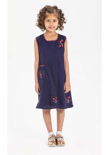 Burçak Şile Bezi Kız Çocuk Elbise Mor Mor