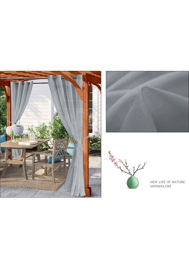 Teltree "su Geçirmez Ve Uv Korumalı Modern Perde - Siyah/beyaz/gri - İç/dış Mekan Kullanımı" Gri