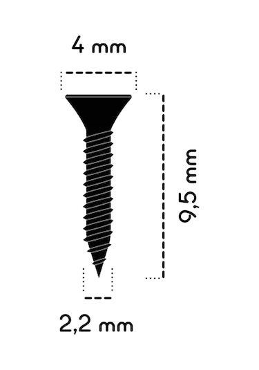 100 Adet 9,5 mm Mini Hobi Vidası Siyah
