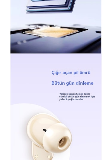 Retro Deri J17 Kablosuz Bluetooth Kulaklık Ekstra Uzun Bekleme Kulak İçi Spor Gürültü Önleyici Kulaklıklar Skin Color