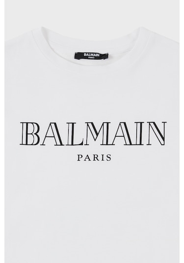 Balmain Çocuk T Shirt 6m8721 Mx030 100 Beyaz