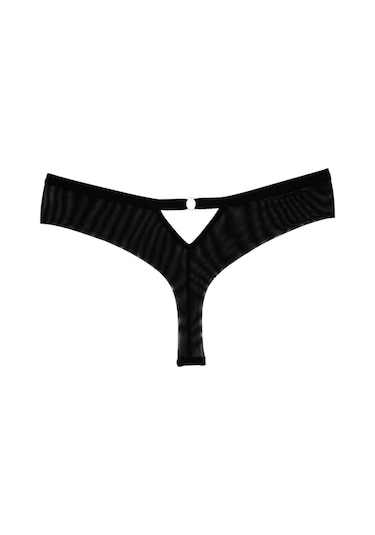 Magic Form 498 Kadın Tül Detaylı Brazil Külot-siyah Siyah