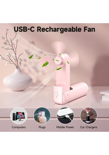 Fortunelane Usb Çift Kullanım Klipli Ventilatör: Iç/dış, Şarj Edilebilir, Mini Taşınabilir Fan