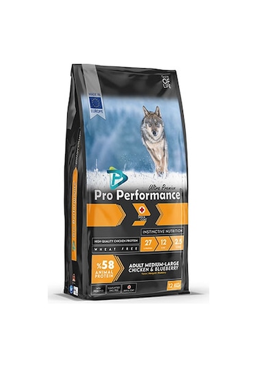 Pro Performance Tavuklu Ve Yaban Mersinli Orta Ve Büyük Irk Yetişkin Köpek Maması 12 Kg 124-10023.06