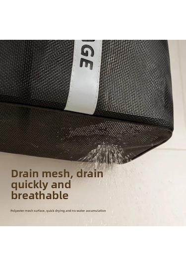 Reedark Süper Geniş Ağızlı Banyo Sepeti - Folding Şeffaf Organizer Çanta, Büyük Kapasiteli Duş Gereçleri Saklama Siyah Alçak Model Diğer