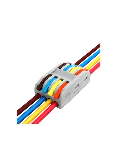 Hızlı Kablo Ekleme Birleştirme Aparatı 4 Dörtlü Klemens - 5 Adet