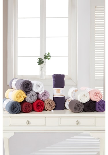 Penye Lastikli Çarşaf Pamuklu Jersey Çift Kişilik 160x200cm Bordo Bordo