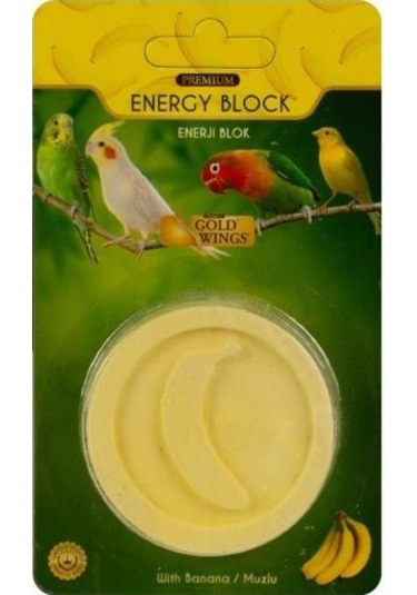 Gold Wings Premium Kuşlar İçin Enerji Bloğu Gaga Taşı Muzlu