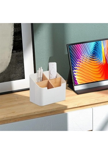 Createtech Depolama Kutusu Tv Klima Uzaktan Kumanda Düzenleyici Beyaz